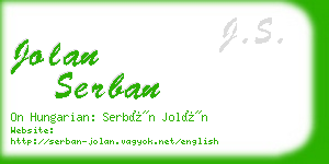 jolan serban business card